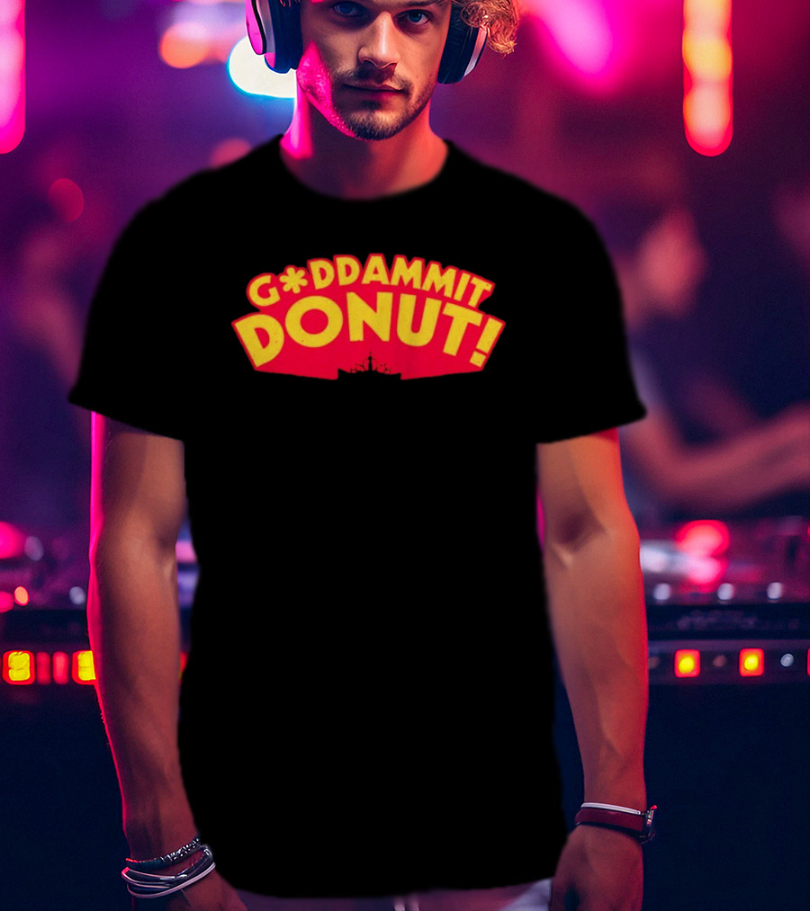 Gddammit Donut Goddammit Crown Starburst Red Yellow T-Shirt