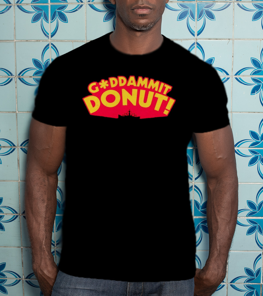 Gddammit Donut Goddammit Crown Starburst Red Yellow T-Shirt