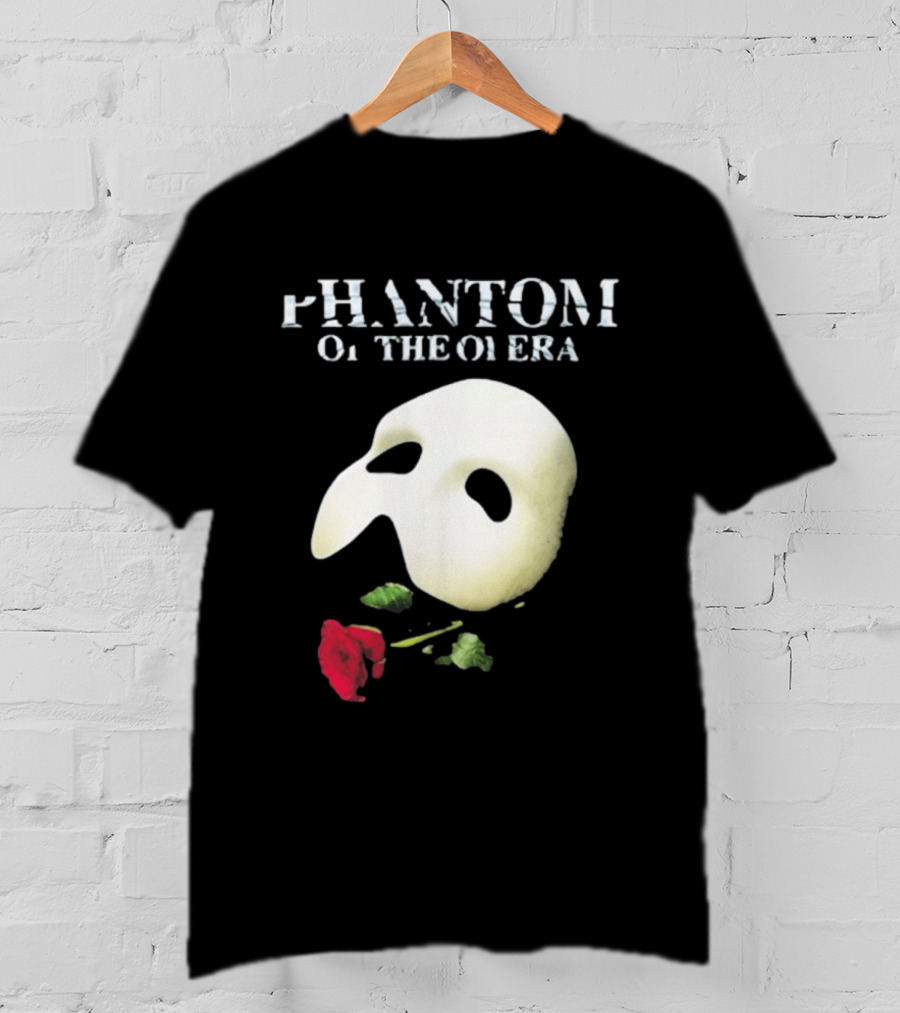Phantom Of The Opera Mask Red Rose T-Shirt