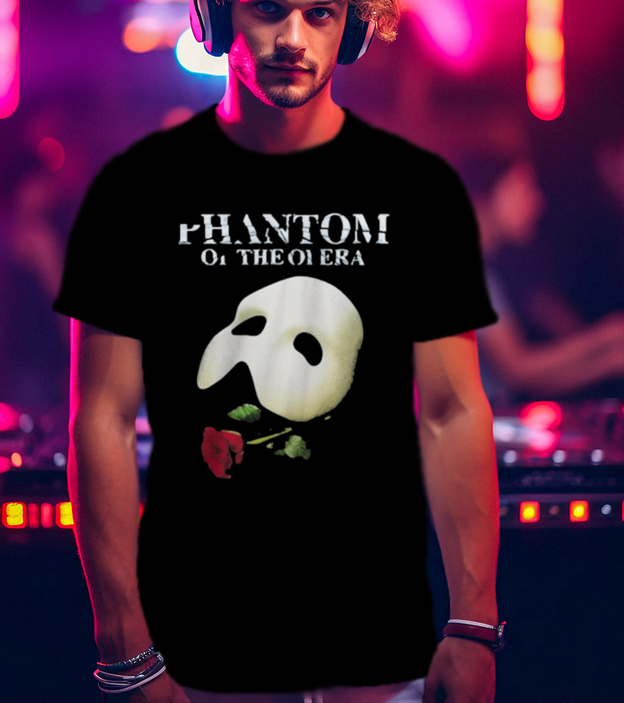 Phantom Of The Opera Mask Red Rose T-Shirt