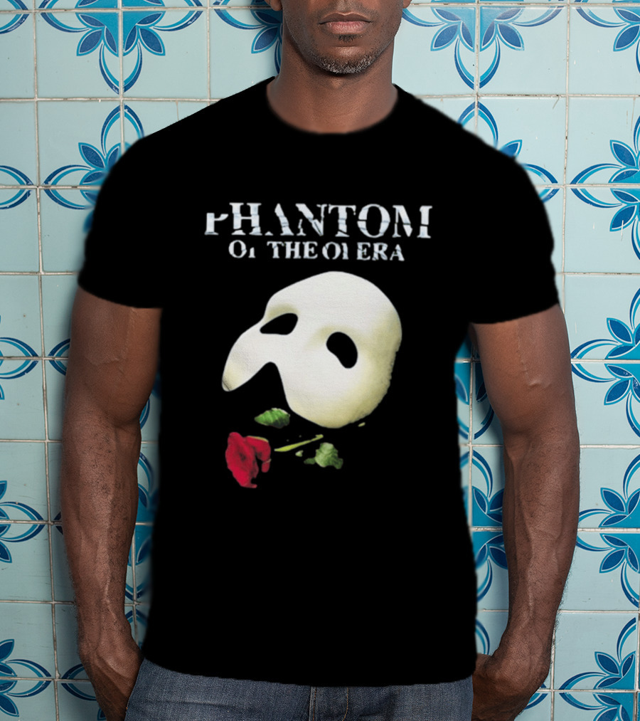 Phantom Of The Opera Mask Red Rose T-Shirt