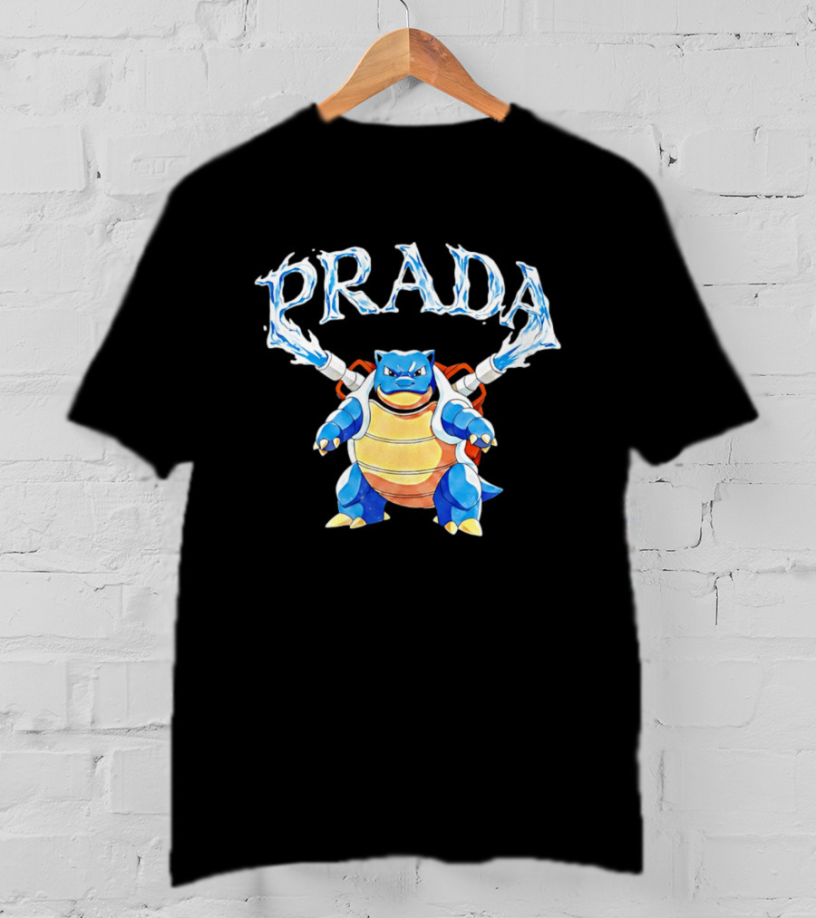 Prada Blastoise Pokemon Mashup Water Cannon T-Shirt