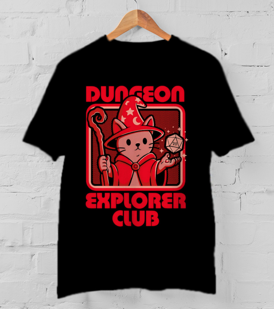 Dungeon Explorer Club RPG Mage Cat T-Shirt
