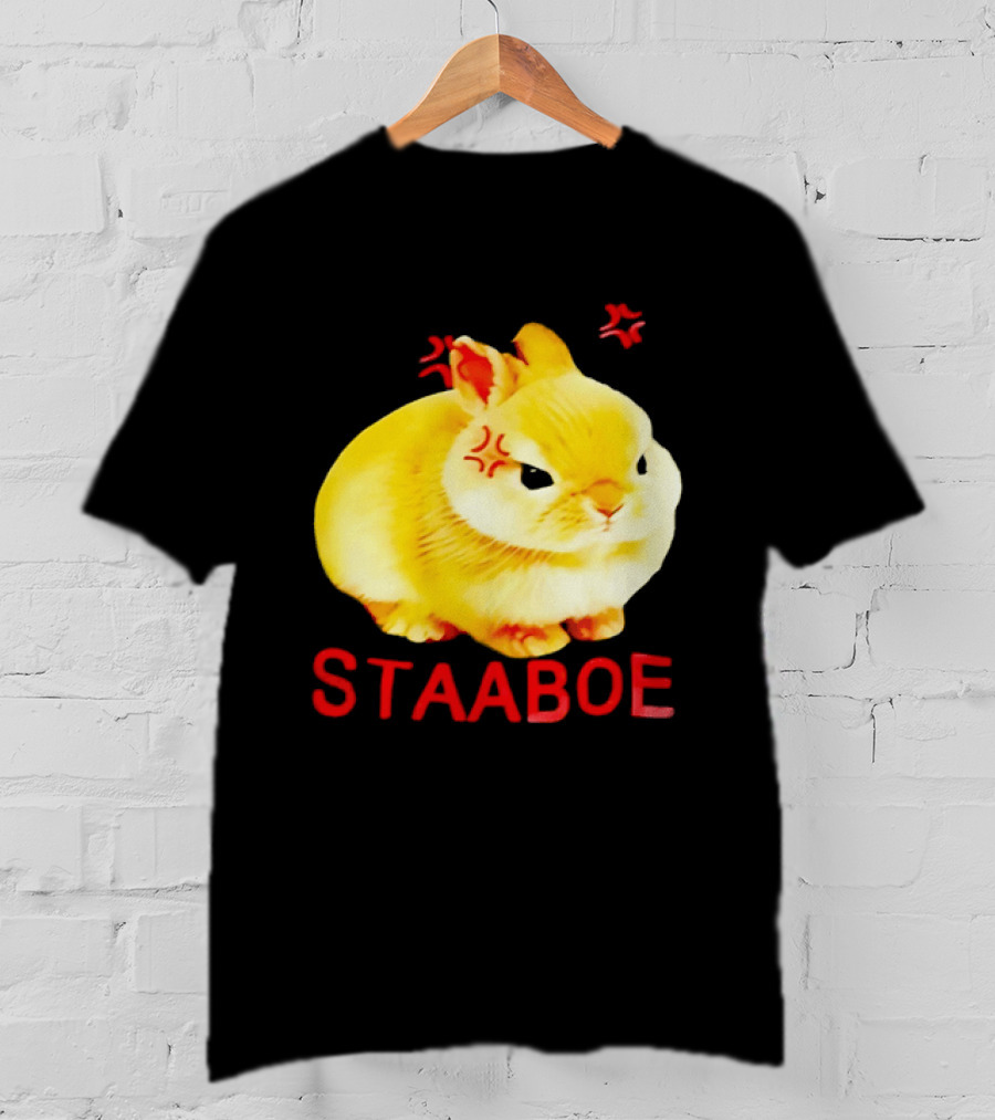 Staaboe Angry Fluffy Yellow Rabbit Red Marks T-Shirt