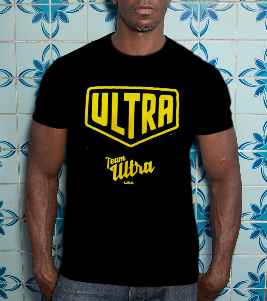Team Ultra USA Yellow Black Shield Crest Ultra USA T-Shirt