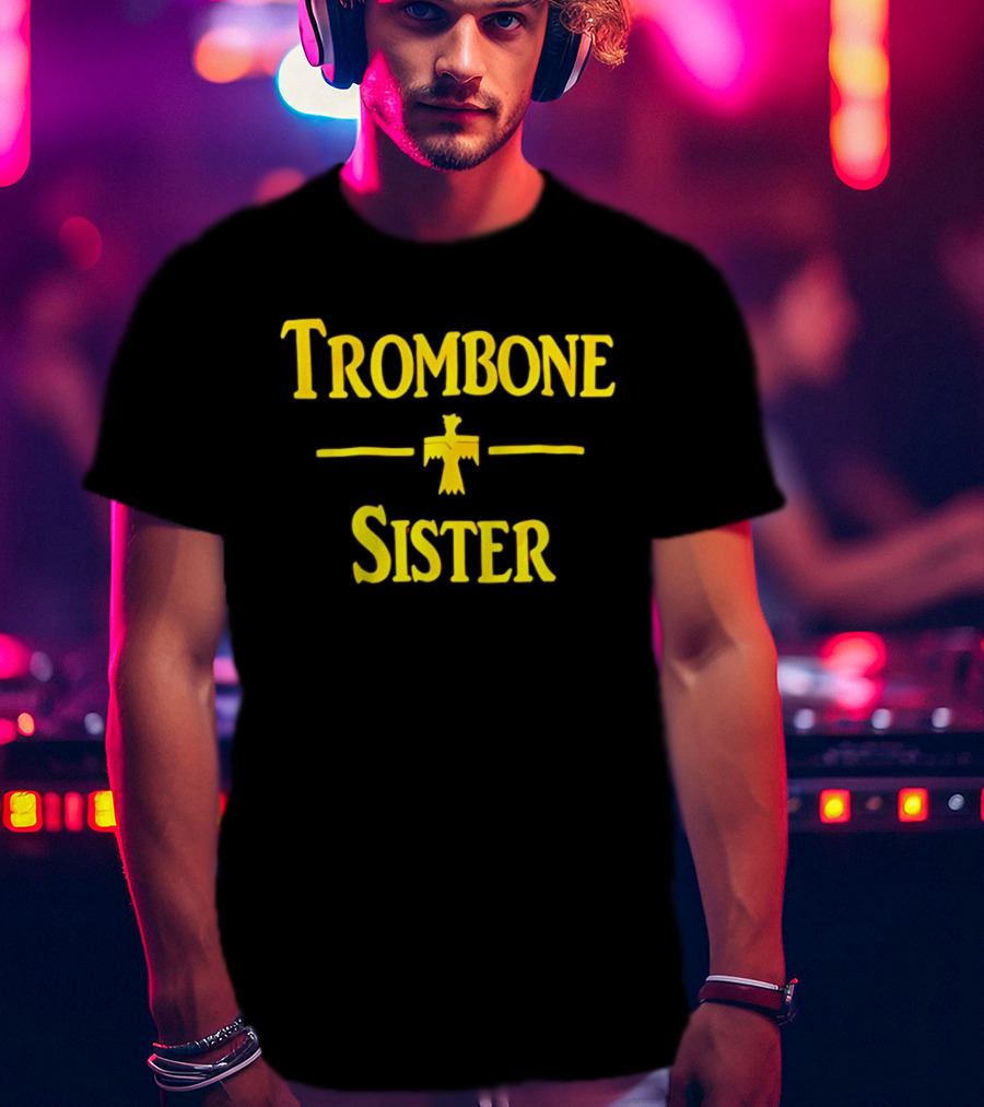 Trombone Sister Yellow Thunderbird Between Lines T-Shirt