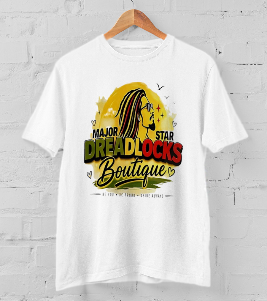 Major Star Dreadlocks Boutique Be You Shine Always Rastafarian Man Profile T-Shirt