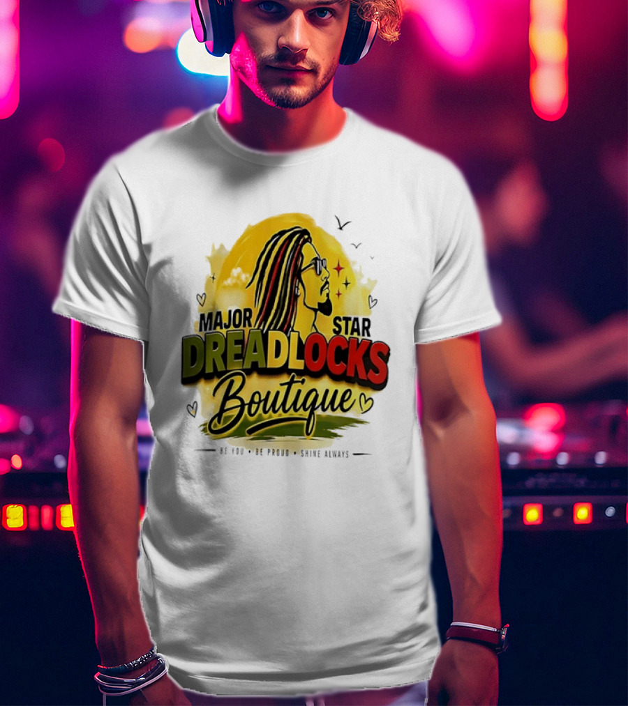 Major Star Dreadlocks Boutique Be You Shine Always Rastafarian Man Profile T-Shirt