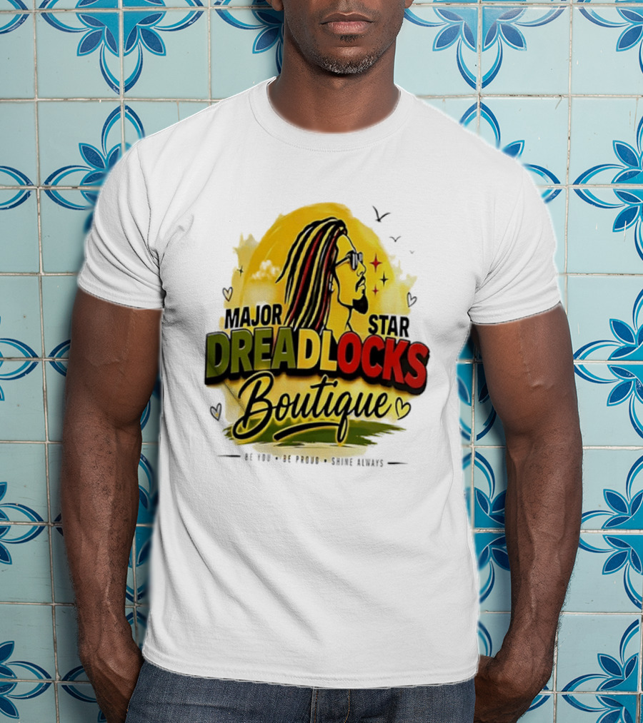 Major Star Dreadlocks Boutique Be You Shine Always Rastafarian Man Profile T-Shirt