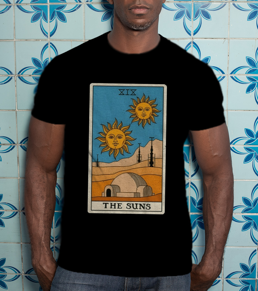 XIX The Suns Twin Suns Tarot Card Star Wars Tatooine Desert Dome T-Shirt