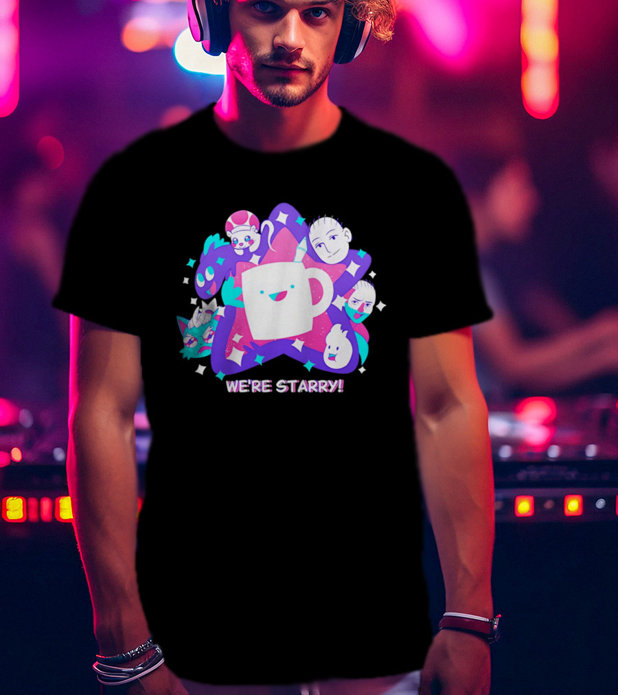 We're Starry Colorful Cartoon Characters And Happy T-Shirt