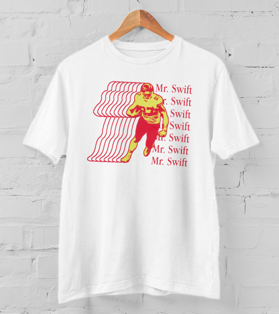 Mr. Swift Travis Kelce Football Player Graphic With Psychedelic Wave T-Shirt