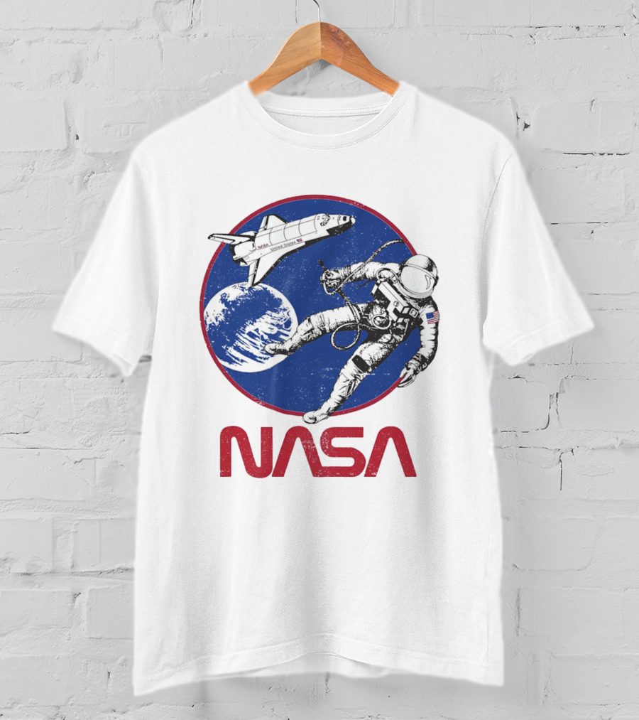 NASA Space Shuttle And Astronaut Earth Scene T-Shirt