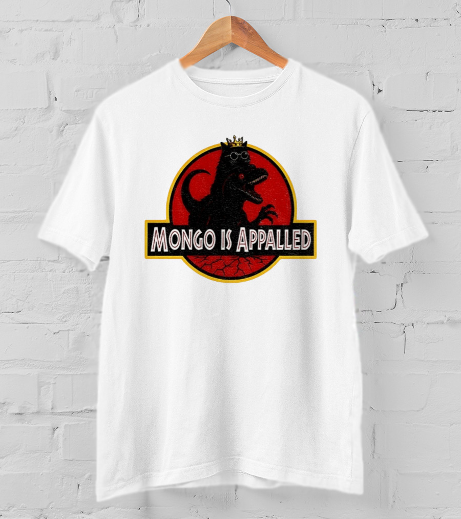 Mongo Is Appalled Dinosaur Crown Sunglasses Red Circle T-Shirt