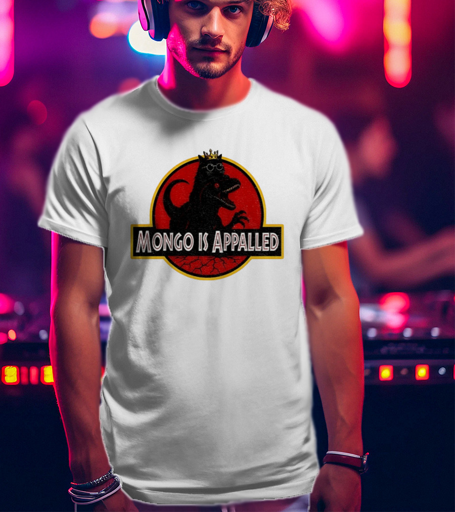 Mongo Is Appalled Dinosaur Crown Sunglasses Red Circle T-Shirt