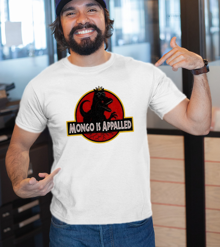 Mongo Is Appalled Dinosaur Crown Sunglasses Red Circle T-Shirt