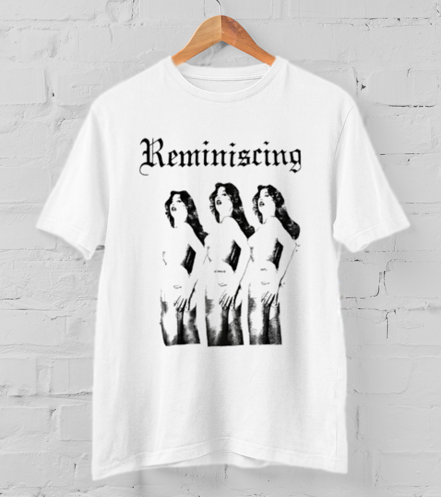 Reminiscing Gothic Three Repeating Pinup Women Halftone T-Shirt