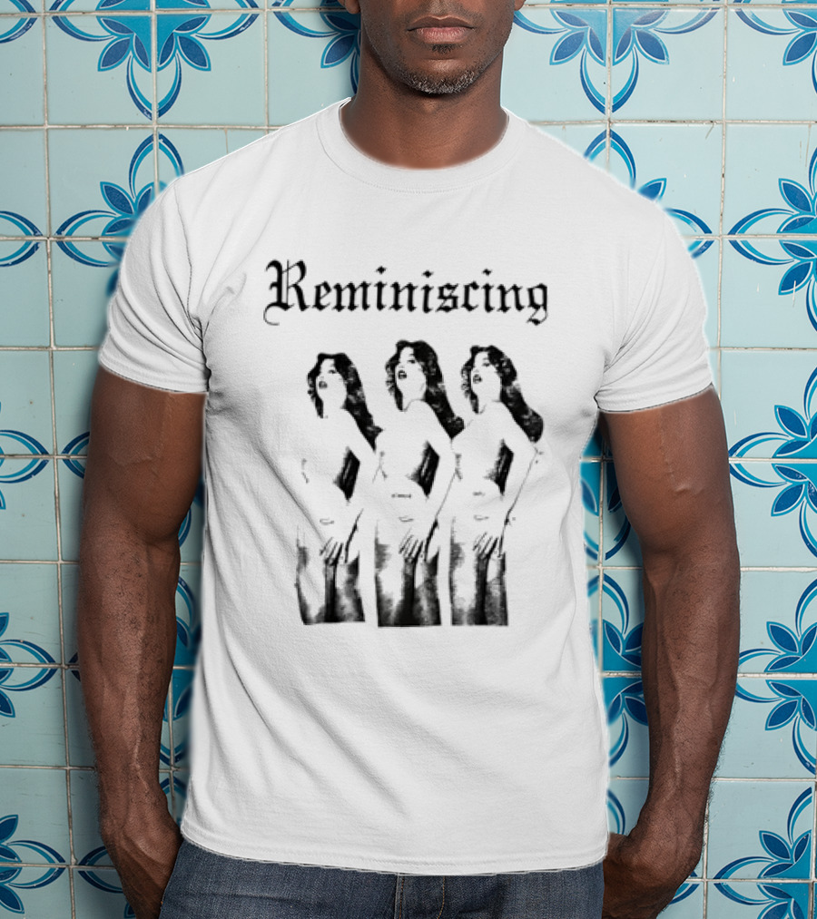 Reminiscing Gothic Three Repeating Pinup Women Halftone T-Shirt