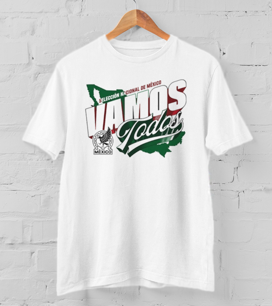 Selección Nacional De México Vamos Todos Map Crest T-Shirt