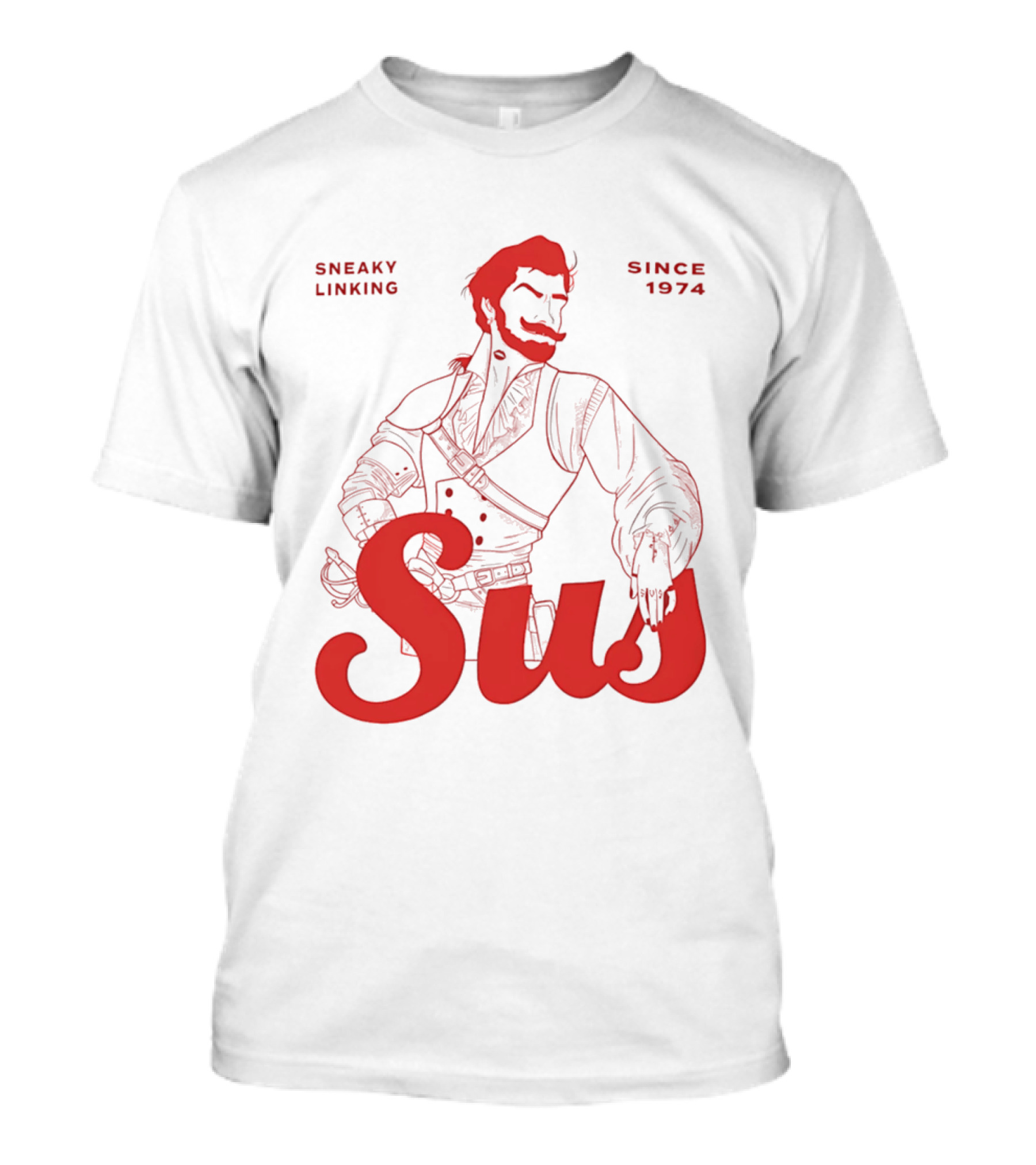 Sneaky Linking Since 1974 Sus Man Red Western T-Shirt