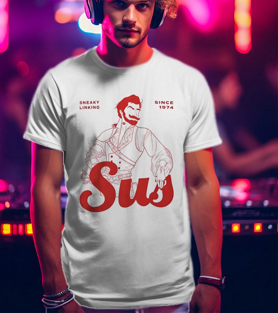 Sneaky Linking Since 1974 Sus Man Red Western T-Shirt