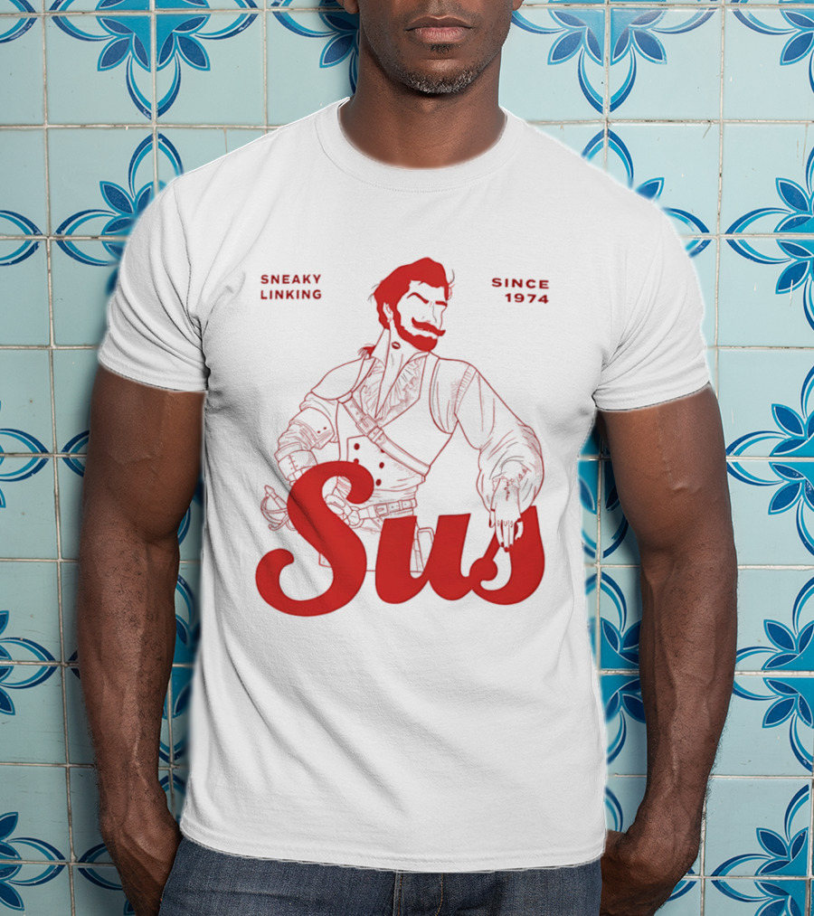 Sneaky Linking Since 1974 Sus Man Red Western T-Shirt