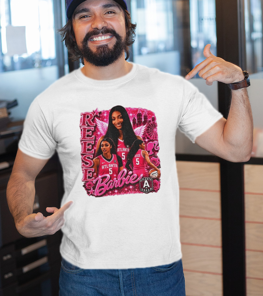 Angel Reese Atlanta Dream Barbie Pink Basketball Collage WNBA T-Shirt