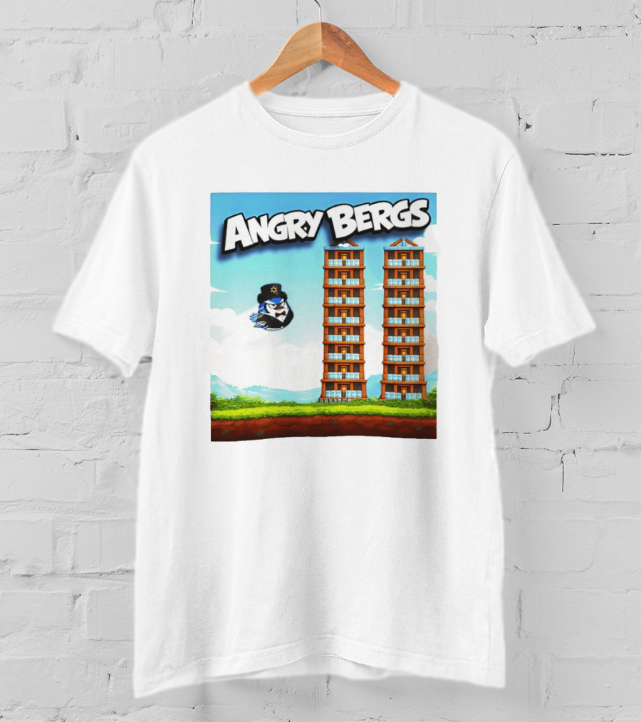 Angry Bergs Funny Parody Building Smash блоки Stack Game T-Shirt