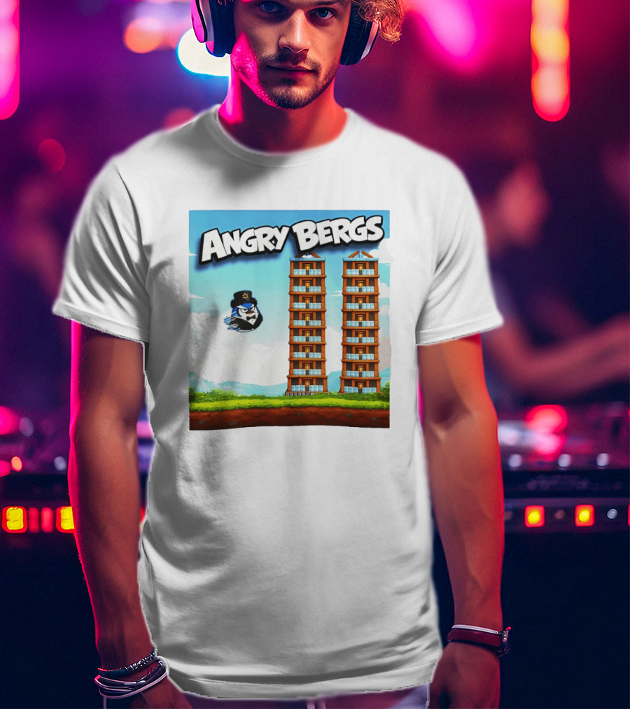 Angry Bergs Funny Parody Building Smash блоки Stack Game T-Shirt