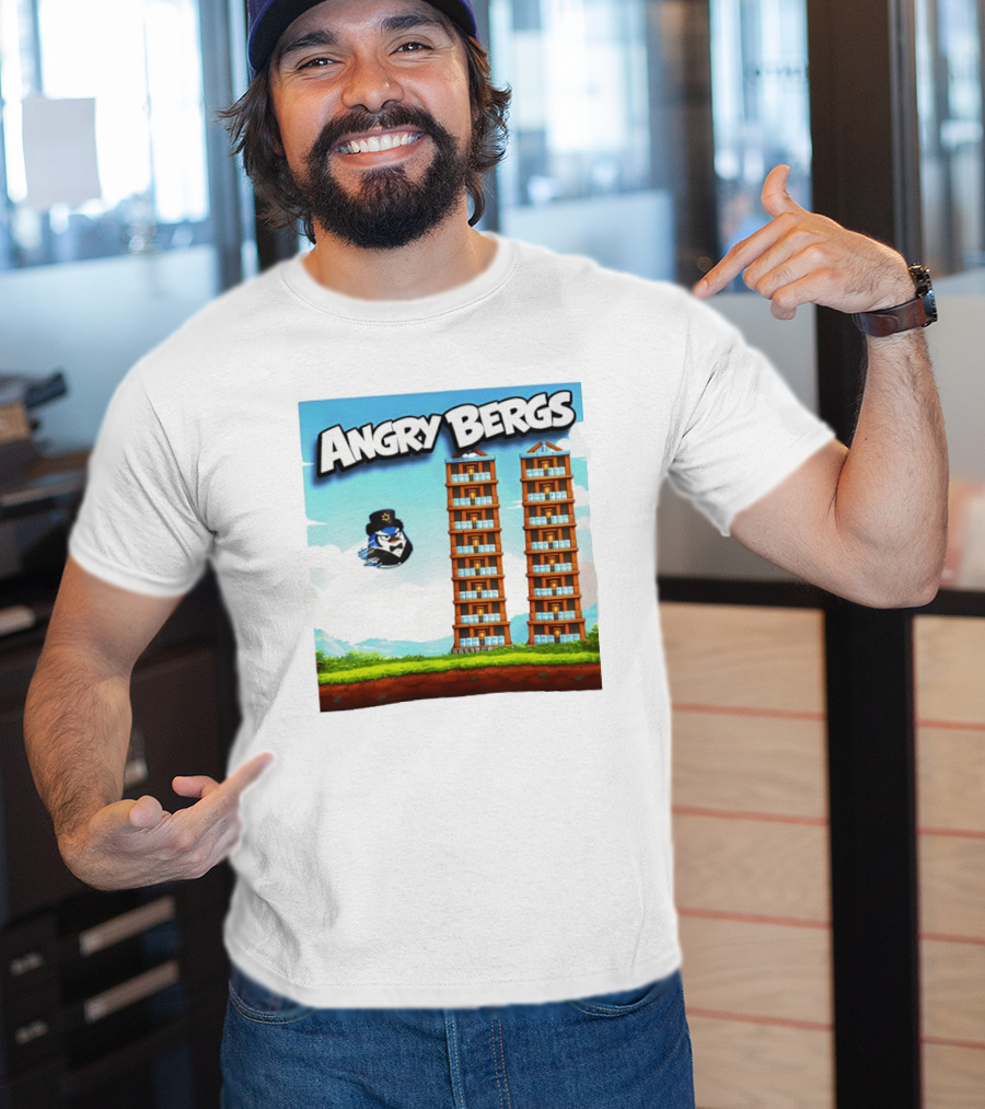 Angry Bergs Funny Parody Building Smash блоки Stack Game T-Shirt