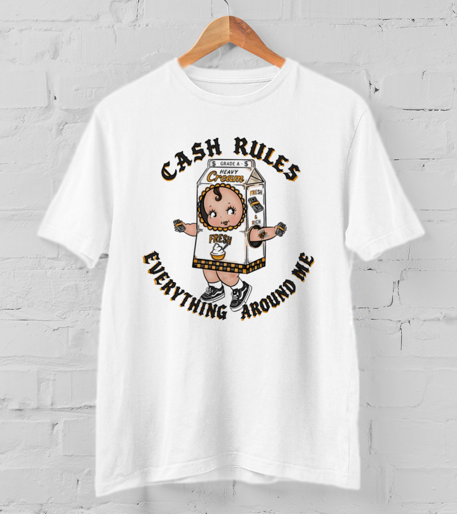 Cash Rules Everything Around Me Heavy Cream Fresh Baby T-Shirt