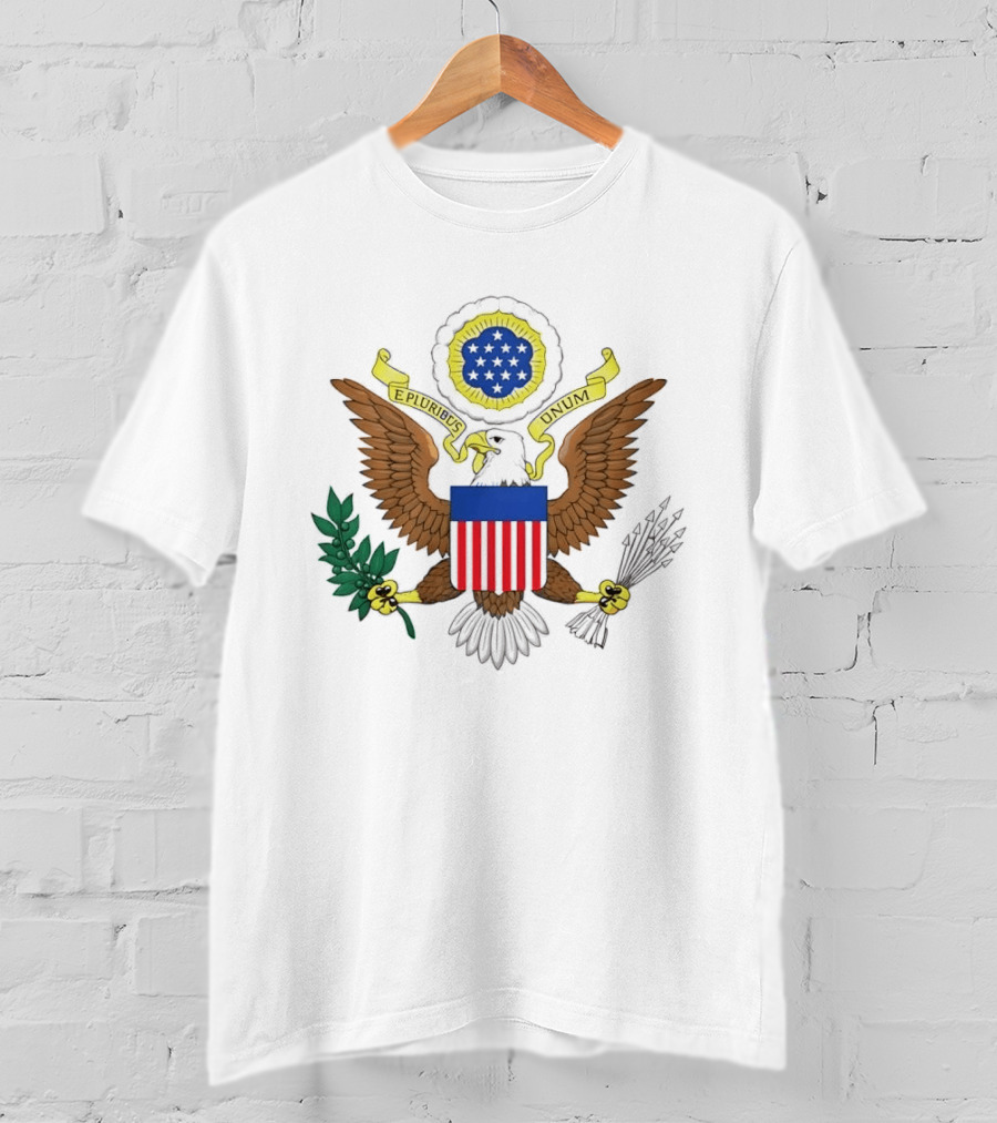 E Pluribus Unum Bald Eagle Olive Branch United States T-Shirt