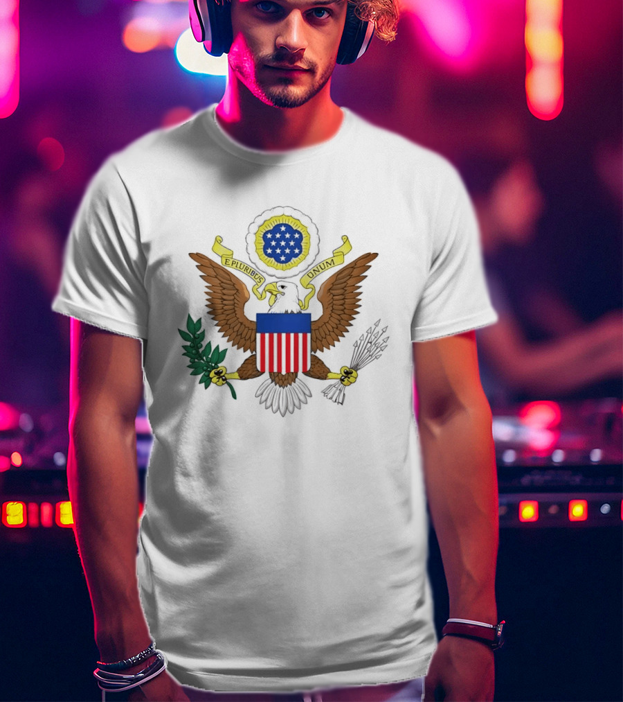 E Pluribus Unum Bald Eagle Olive Branch United States T-Shirt