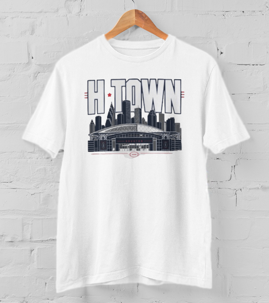 H Town Houston Texas Skyline Football Stadium T-Shirt