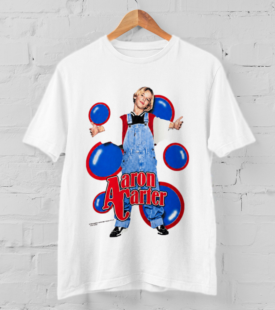 Aaron Carter Overalls Blue Red Circles Fashion T-Shirt