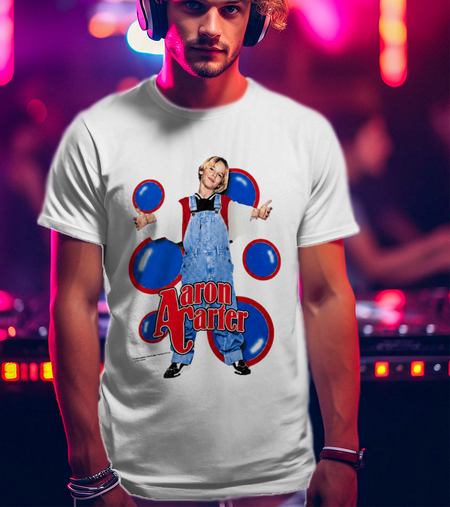 Aaron Carter Overalls Blue Red Circles Fashion T-Shirt
