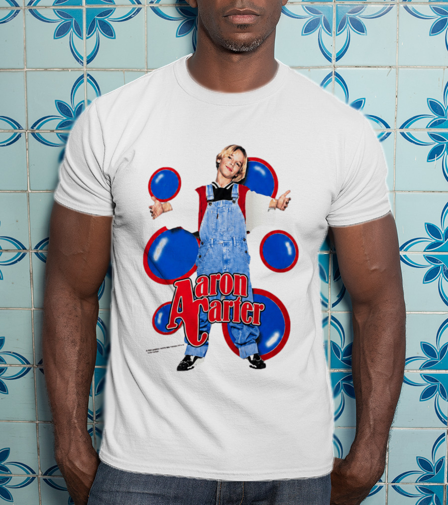 Aaron Carter Overalls Blue Red Circles Fashion T-Shirt