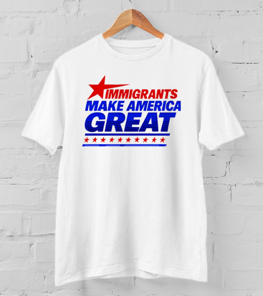 Immigrants Make America Great Red Star Political Message 2026 T-Shirt