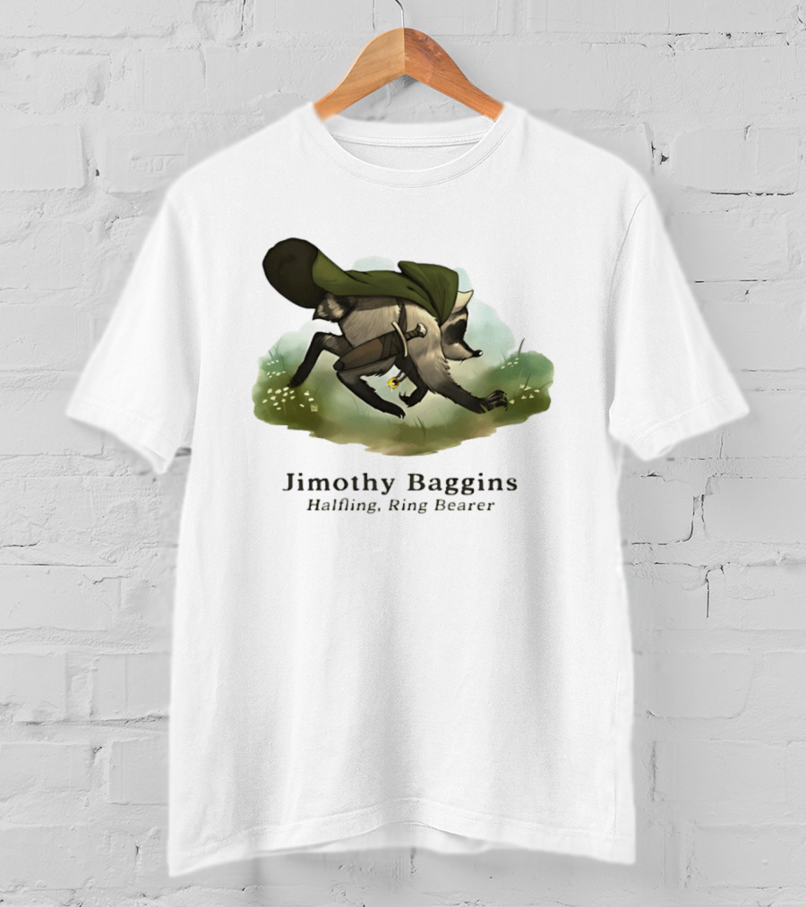 Jimothy Baggins Halfling Ring Bearer Raccoon Adventure T-Shirt