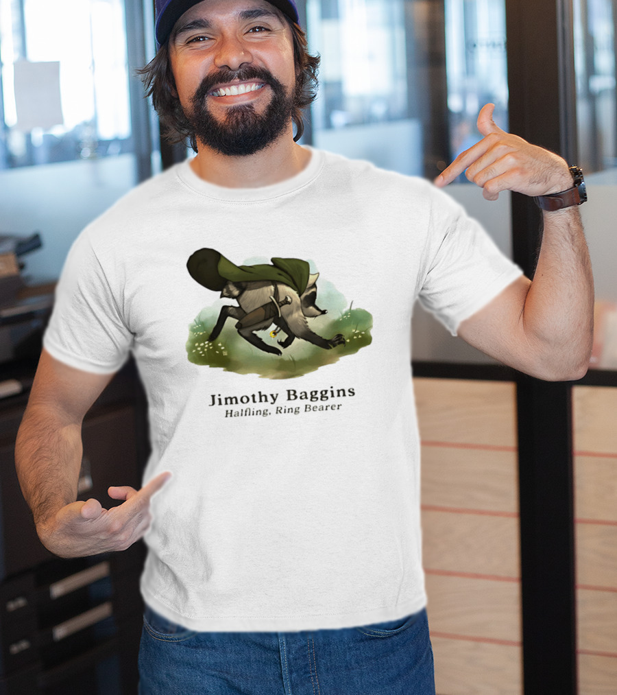 Jimothy Baggins Halfling Ring Bearer Raccoon Adventure T-Shirt