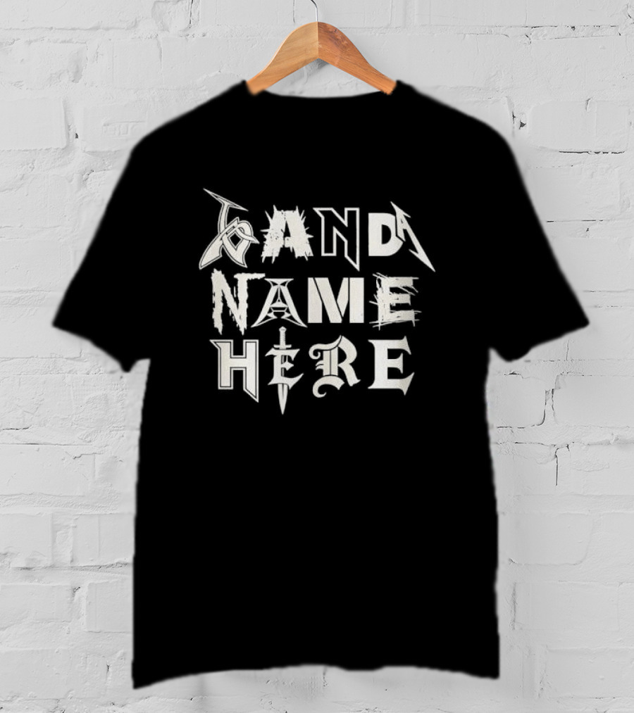 Heavy Metal Rock Music Font Band Name Here T-Shirt