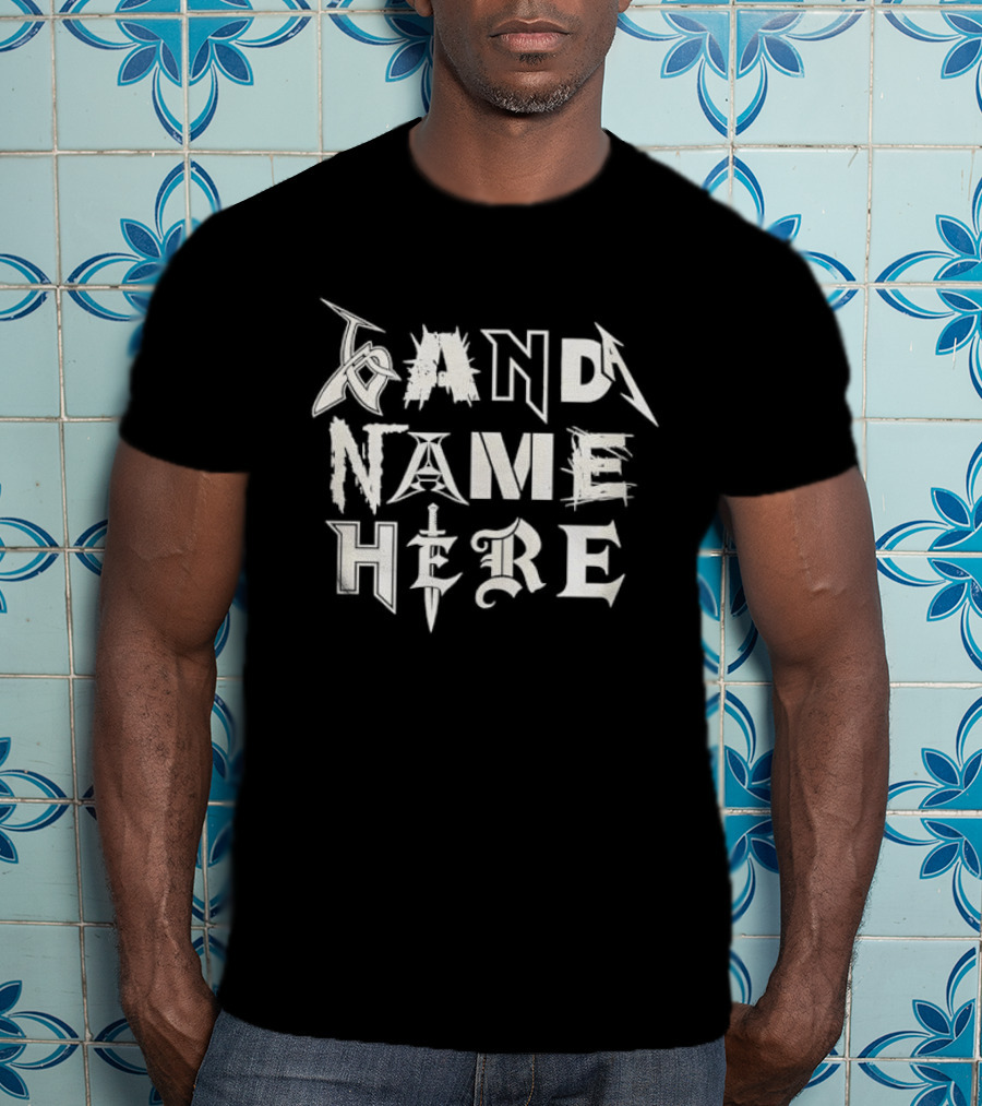 Heavy Metal Rock Music Font Band Name Here T-Shirt
