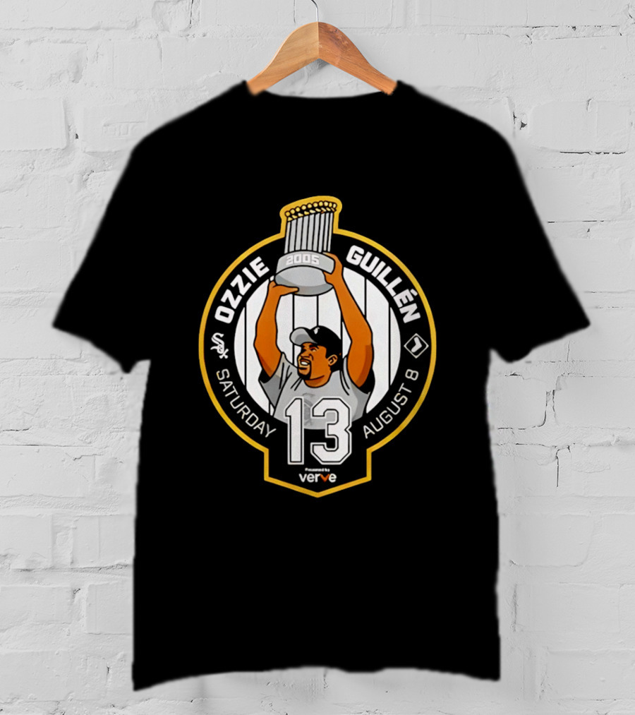 Ozzie Guillén 13 Chicago White Sox August 8 Celebration 2005 Trophy T-Shirt