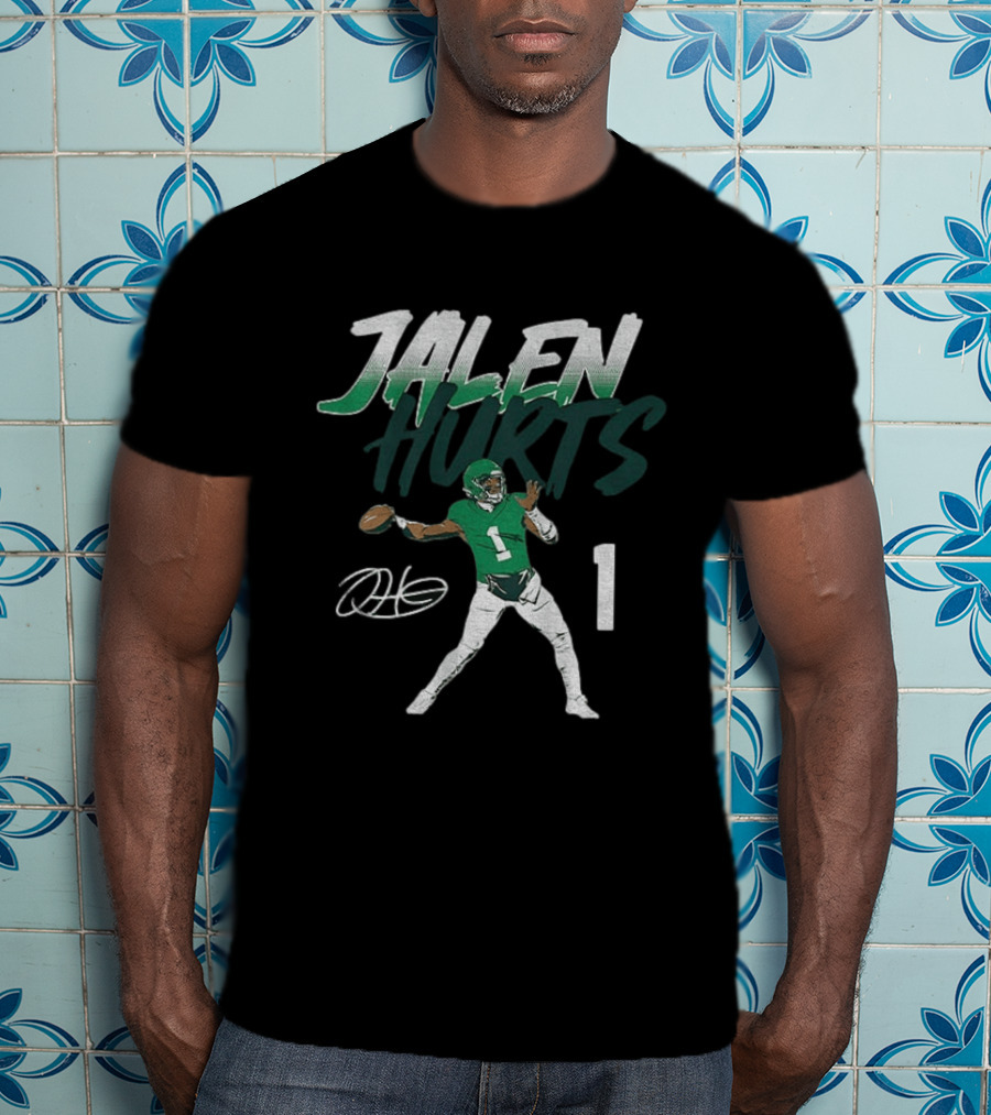 Jalen Hurts Philadelphia Football Player Number 1 Pose T-Shirt