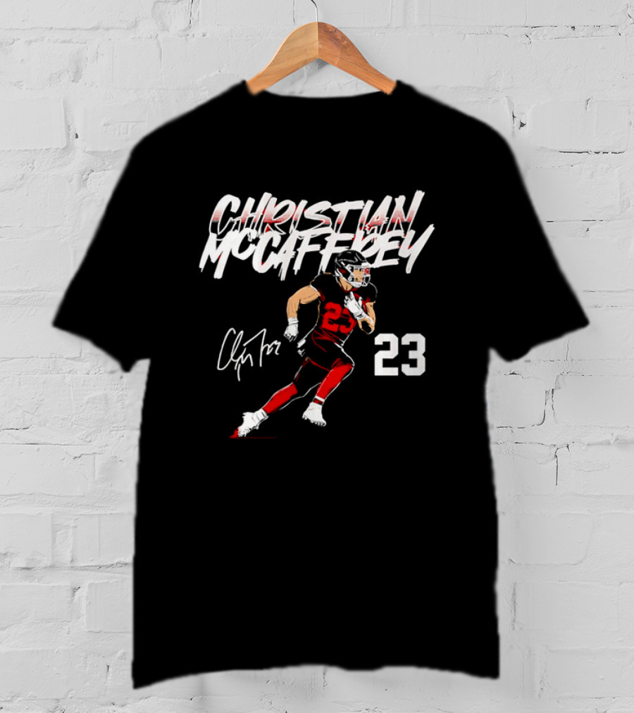 Christian Mccaffrey Signature 23 Football Running Back T-Shirt