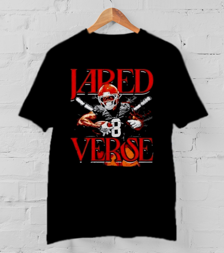 Jared Verse Number 8 Football Player Carrying Ball Distressed Bootleg T-Shirt
