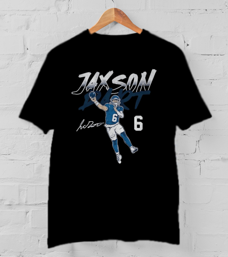 Jaxson Dart New York Giants Quarterback Number 6 Football Player T-Shirt