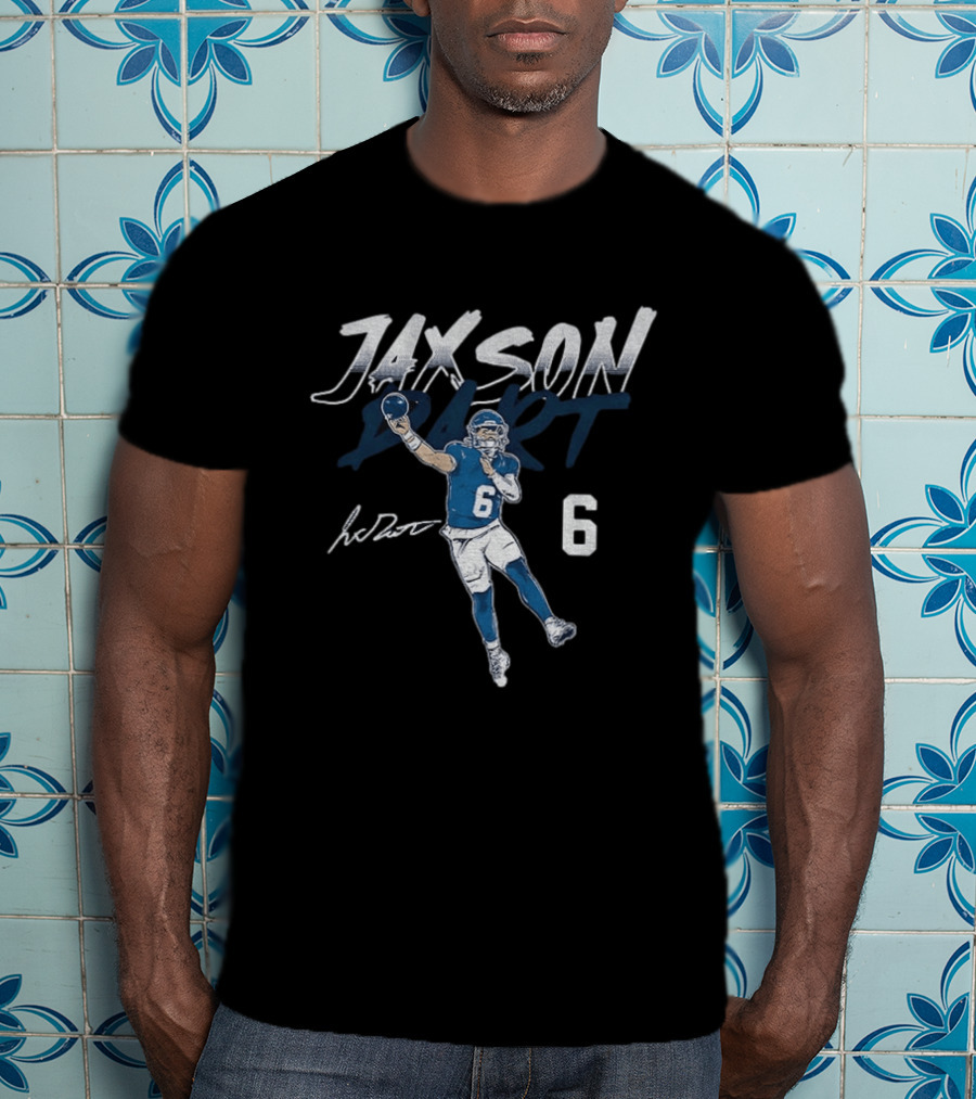 Jaxson Dart New York Giants Quarterback Number 6 Football Player T-Shirt