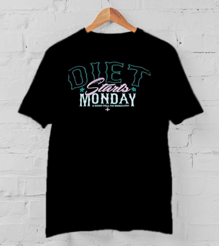 Diet Starts Monday Jumbo Colorful T-Shirt