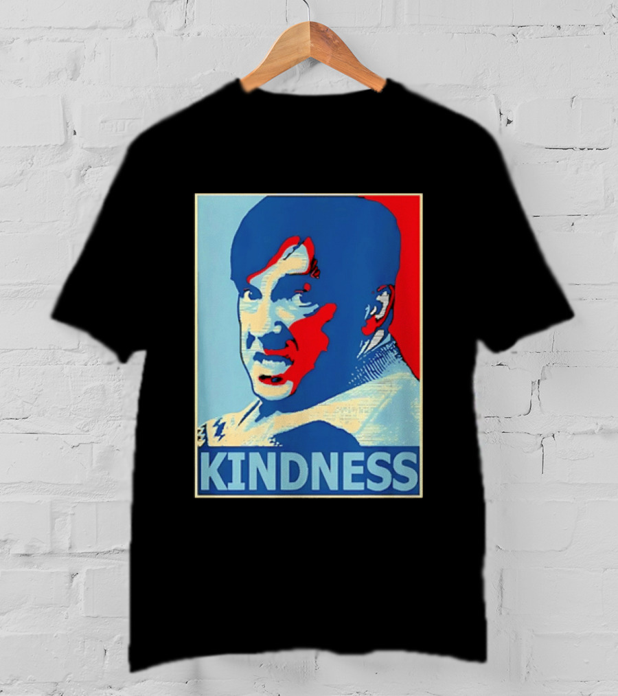 Kindness Mustachioed Man Halftone T-Shirt